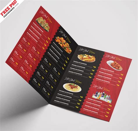 bi-fold restaurant food menu template